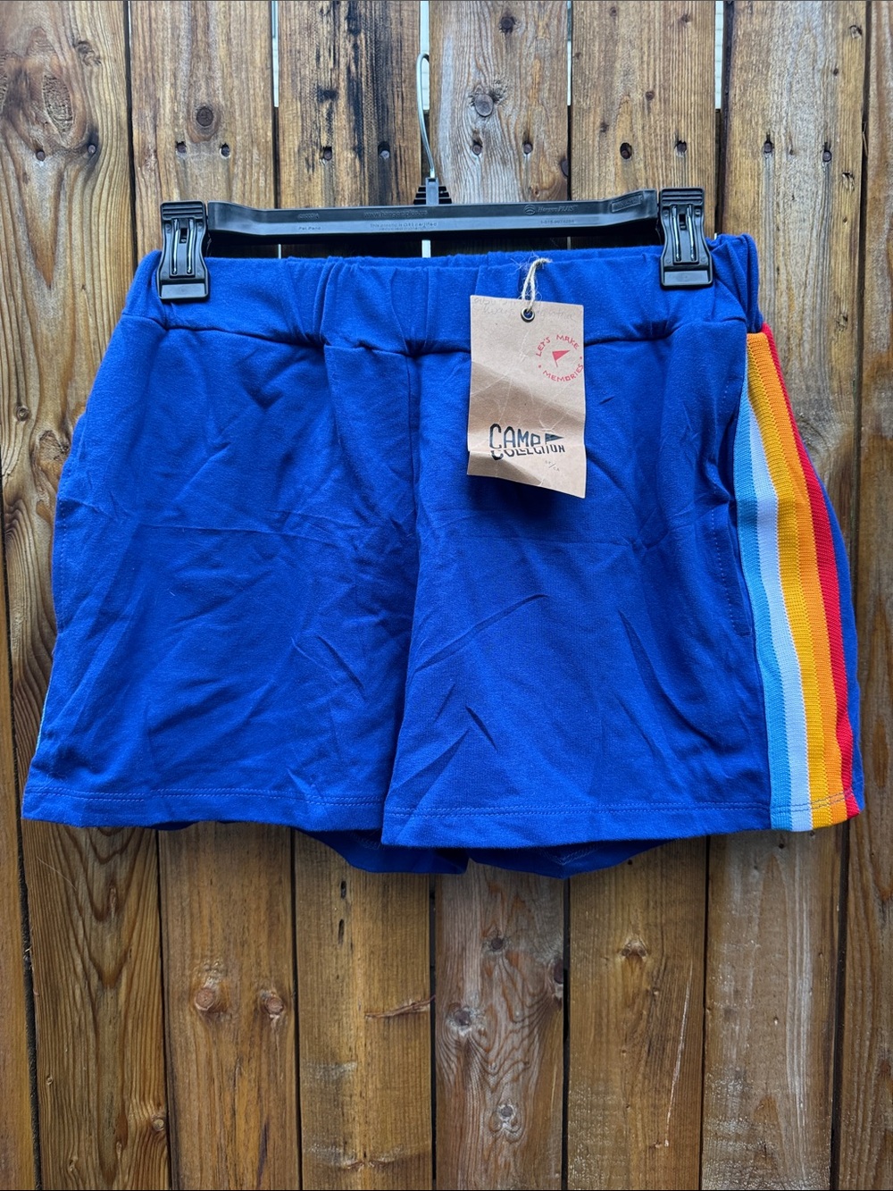 Camp collection Athletic Shorts with Rainbow Side Stripes NWT